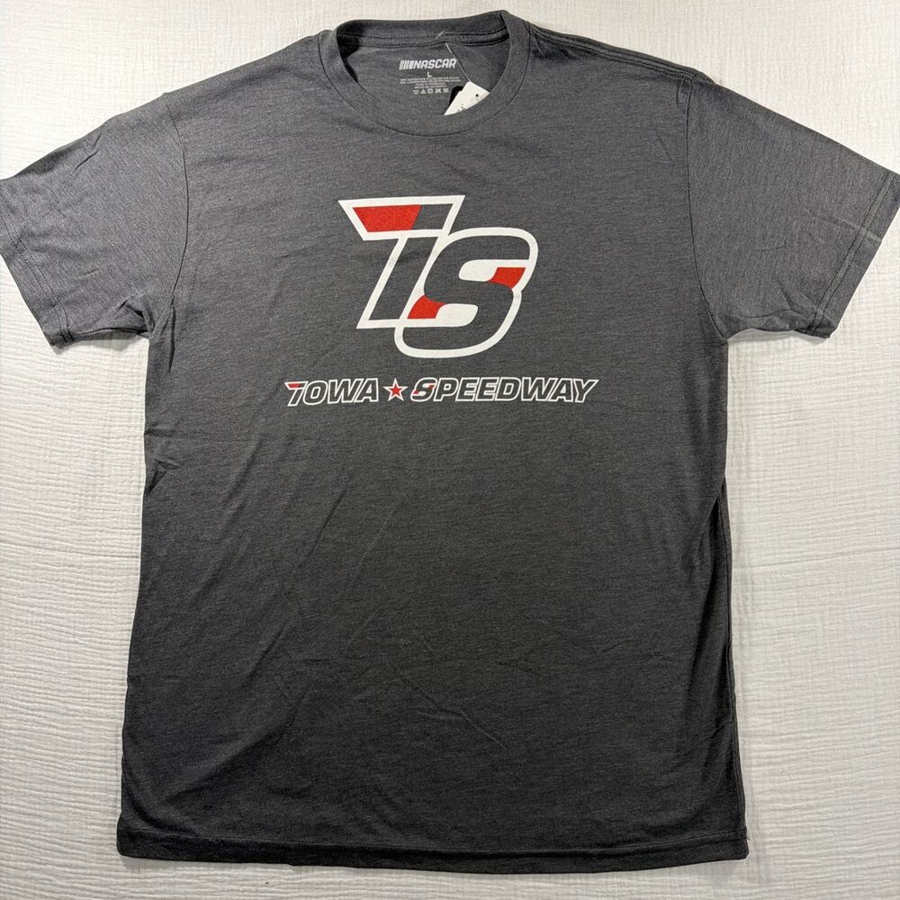 NASCAR Iowa Speedway Graphic T-Shirt Men's Large Gray Tri-Blend NEW WITH TAGS